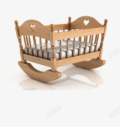 婴儿床png免抠素材_88icon https://88icon.com 垫子 摇椅 木材料