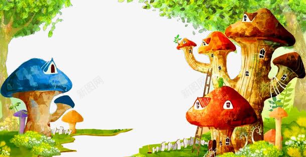 森林蘑菇树木png免抠素材_88icon https://88icon.com 儿童乐园 六一儿童节 动画 卡通造型 奇幻森林 树木 梦幻 森林公园 森林精灵 篱笆 精灵 蘑菇