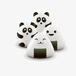 熊猫食物卡通可爱的饭团矢量图高清图片