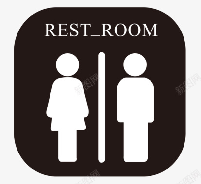 谈话的男女男女厕所标志矢量图图标图标