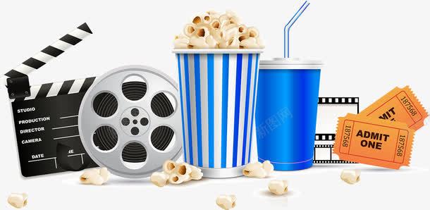 电影卡通元素矢量图ai免抠素材_88icon https://88icon.com 娱乐 爆米花 电影 电影票 矢量图