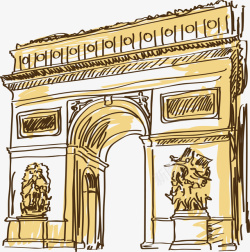法国凯旋门手绘各个国家特色法国凯旋门高清图片