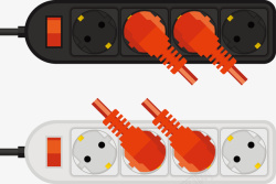 白色插座一个黑色与白色插座矢量图高清图片