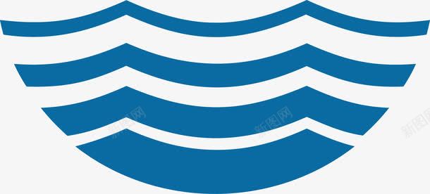 简洁简洁蓝色卡通湖水波纹logo图标图标