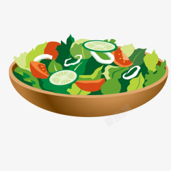餐品食物卡通蔬菜沙拉食物高清图片