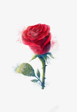 创意摄影合成效果红色的玫瑰花素材