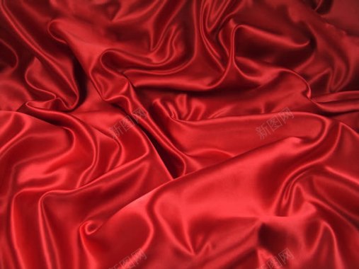 大红色丝绸褶皱壁纸背景