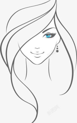 蓝眼睛白衣美女美女人头高清图片