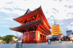 日本暑期旅游日本浅草寺建筑高清图片