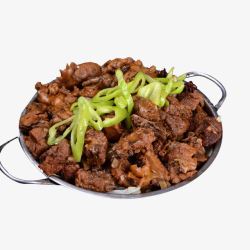 青椒丝铁锅炖鸡素材
