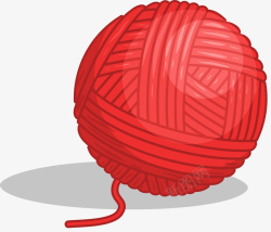 红色立体风格毛线球矢量图素材