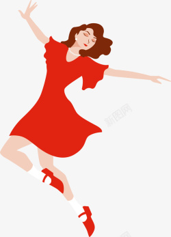 舞池红衣美丽跳舞女孩高清图片
