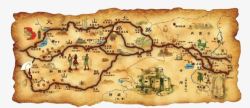 贸易之路丝绸之路地图高清图片