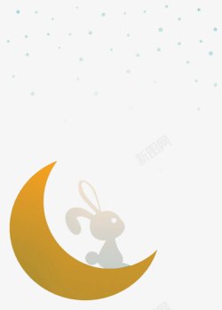 月亮上的兔子素材