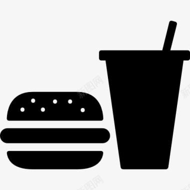 汽水汉堡和苏打图标图标