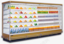 冷藏冰柜实物大型超市保鲜柜高清图片