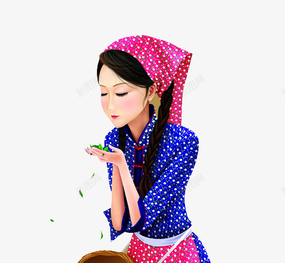 采茶女闻茶香手绘图案png免抠素材_88icon https://88icon.com 图案 手绘风格 茶叶制作 装饰 采茶女 采茶手绘 闻茶香