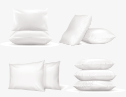 四个白色睡觉枕头素材