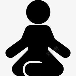坐着人瑜伽姿势图标高清图片