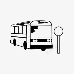 行驶中坐公交车和站牌高清图片