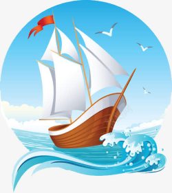 海燕卡通卡通船帆高清图片
