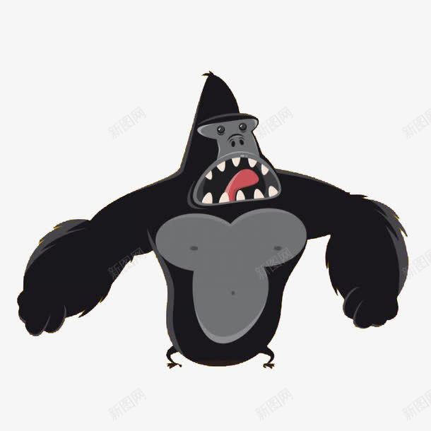 咆哮的黑猩猩png免抠素材_88icon https://88icon.com 动物 强壮的 黑色