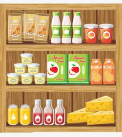 货柜设计放置牛奶饮料等的陈列货柜高清图片