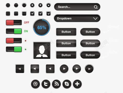 UI按钮控件工具包图标图标