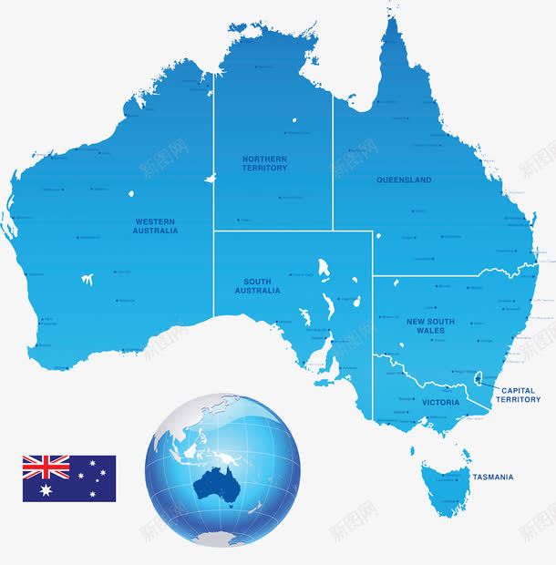 澳洲城市地图png免抠素材_88icon https://88icon.com 国旗 城市 大洋洲 澳大利亚地图 首都
