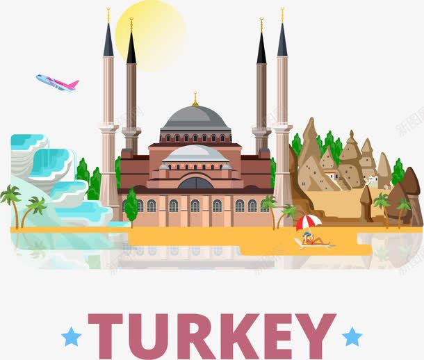 土耳其旅游宣传png免抠素材_88icon https://88icon.com 土耳其 土耳其旅游 城市 城镇 建筑 房子 旅游宣传