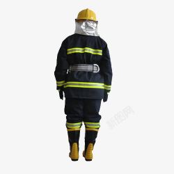 墨绿色消防防护服背面素材
