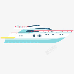 三色海运船客船邮轮卡通插画矢量图高清图片