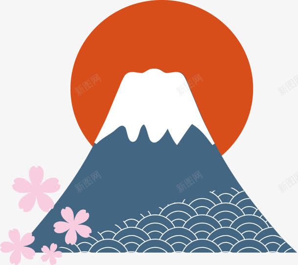 卡通富士山元素png免抠素材_88icon https://88icon.com 元素 卡通 富士山 美丽的富士山