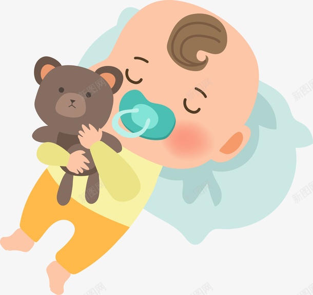 熟睡婴儿png免抠素材_88icon https://88icon.com 卡通 可爱 婴儿宝宝 熟睡 睡觉 矢量图案