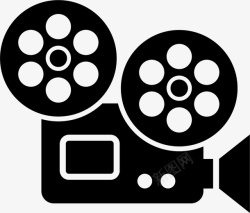 黄色电影放映机滚轮放映机矢量图图标高清图片