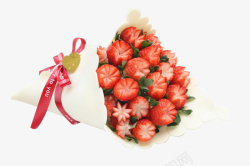草莓季甜莓爱恋花束蛋糕高清图片