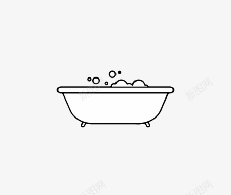 暖饮浴缸气泡图标矢量图图标