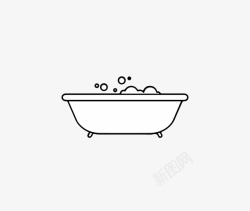铸铁浴缸浴缸气泡图标矢量图高清图片