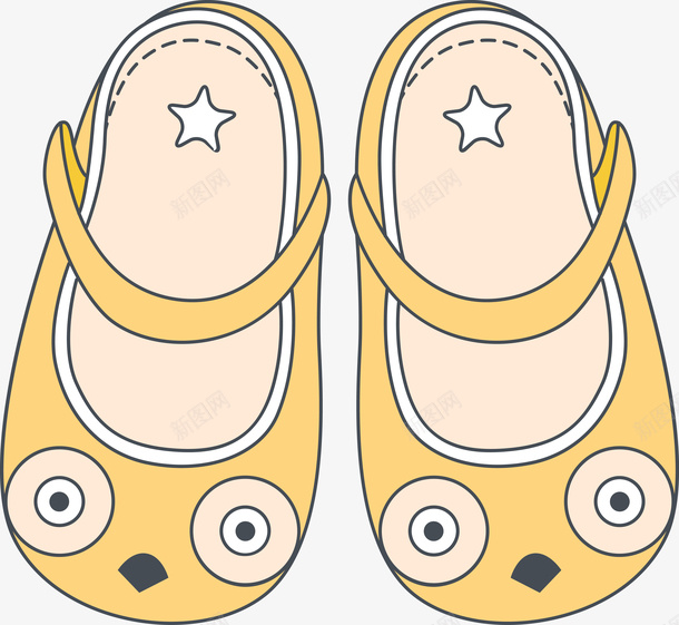黄色卡通宝宝鞋子图矢量图ai免抠素材_88icon https://88icon.com 儿童鞋子 卡通鞋 可爱鞋子 女士鞋子 女鞋 矢量鞋子 鞋 鞋子 鞋子设计图 矢量图