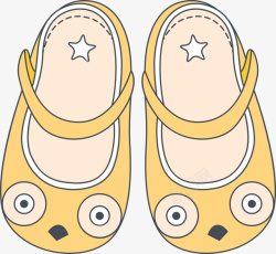 黄色卡通宝宝鞋子图矢量图素材