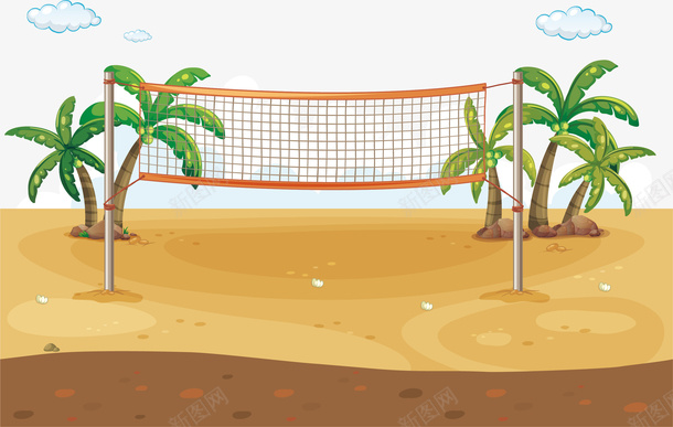 夏日沙滩排球场png免抠素材_88icon https://88icon.com 夏日度假 排球网 沙滩 沙滩排球 矢量素材