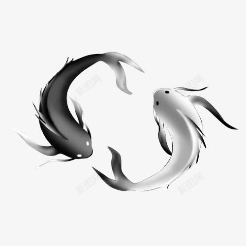 阴阳鱼水墨鱼png免抠素材_88icon https://88icon.com 中国风 墨鱼 水墨 水墨鱼 阴阳鱼 黑白 黑白阴阳鱼