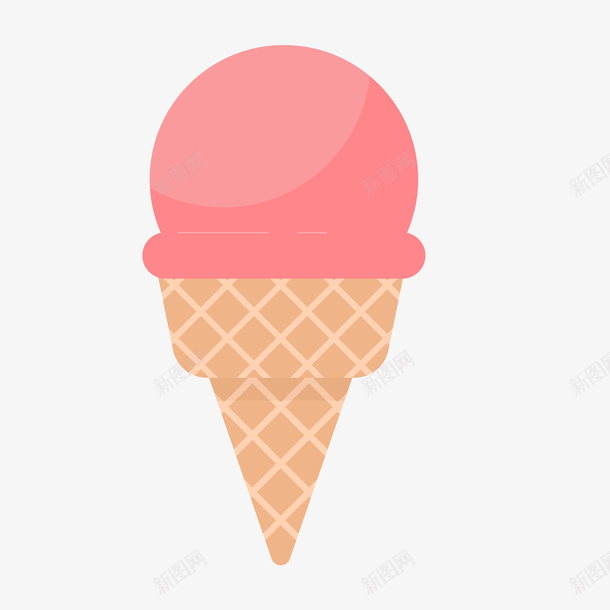 扁平化冰淇淋食物png免抠素材_88icon https://88icon.com 冰淇淋 卡通 扁平化 甜筒 粉红色 食物