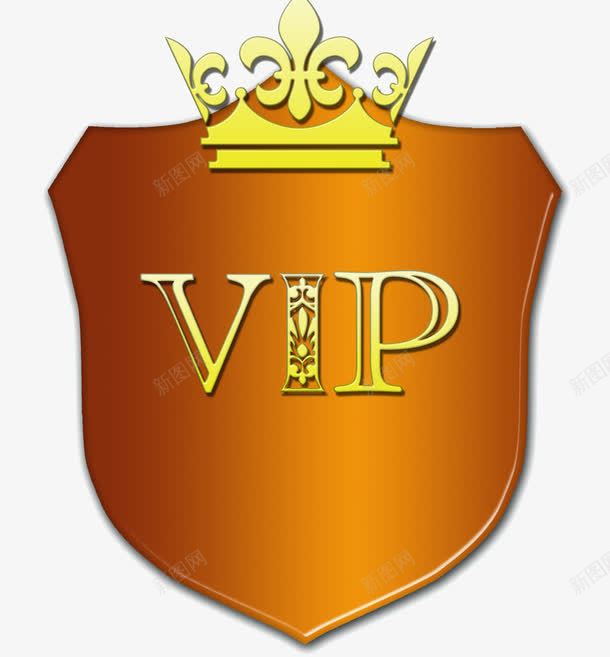 金色VIP标志png免抠素材_88icon https://88icon.com PNG素材 VIP 皇冠 盾牌