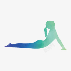 彩绘锻炼腰部头部瑜伽运动矢量图素材