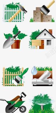 矢篱笆庭院主题图标图标