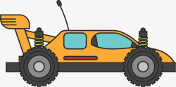 黄色的玩具车黄色扁平卡通遥控汽车高清图片