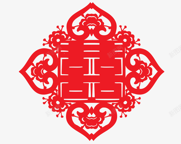 红色剪纸双喜png免抠素材_88icon https://88icon.com 双喜 双喜临门 婚庆 窗花 红色剪纸 结婚贴纸