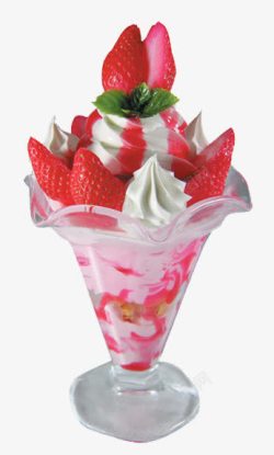 手绘冰淇淋饮料草莓素材