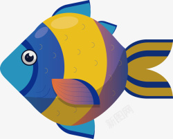 可爱卡通彩色观赏鱼矢量图素材
